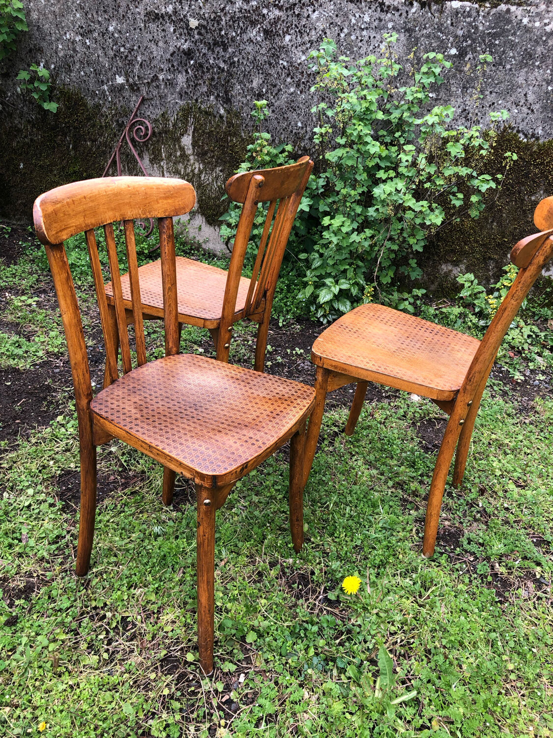 Trio chaises bistrot monobloc
