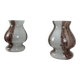 Pair of table lamps in white and brown glass in the shape of a mushroom by Doria Leuchten, 1970.