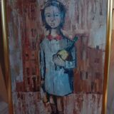 Tableau jeune fille à la bouteille