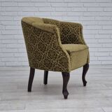 1950s, Danish lounge chair, reupholstered, green furniture fabric.