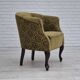 1950s, Danish lounge chair, reupholstered, green furniture fabric.