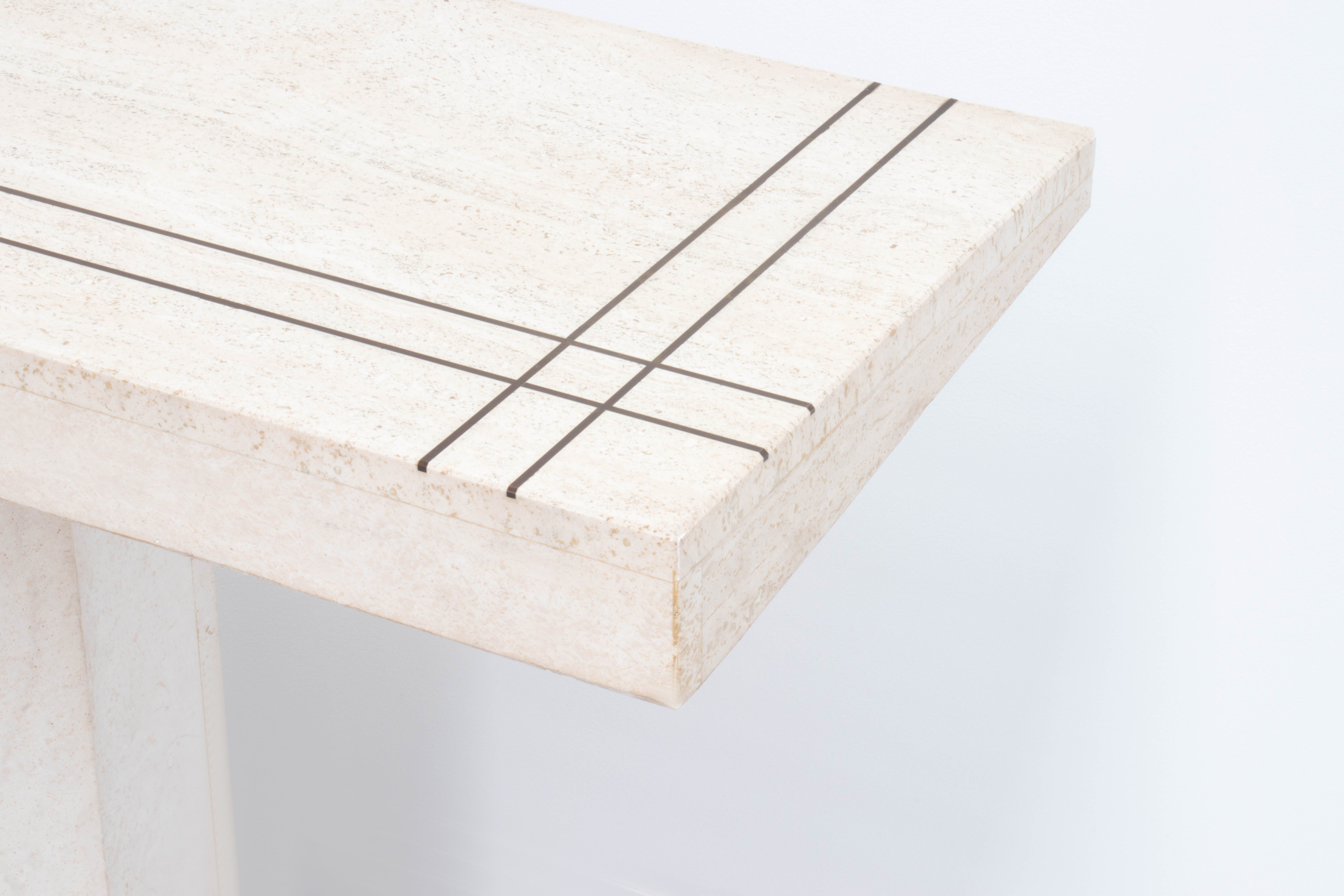 Vintage travertine console table