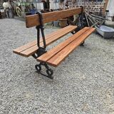 Public garden bench in the city of Paris