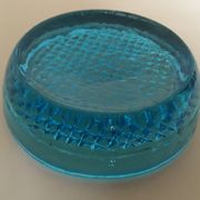 Pavé de verre moulé turqoise art déco mid century