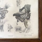 Fashion engraving frame hats 1906