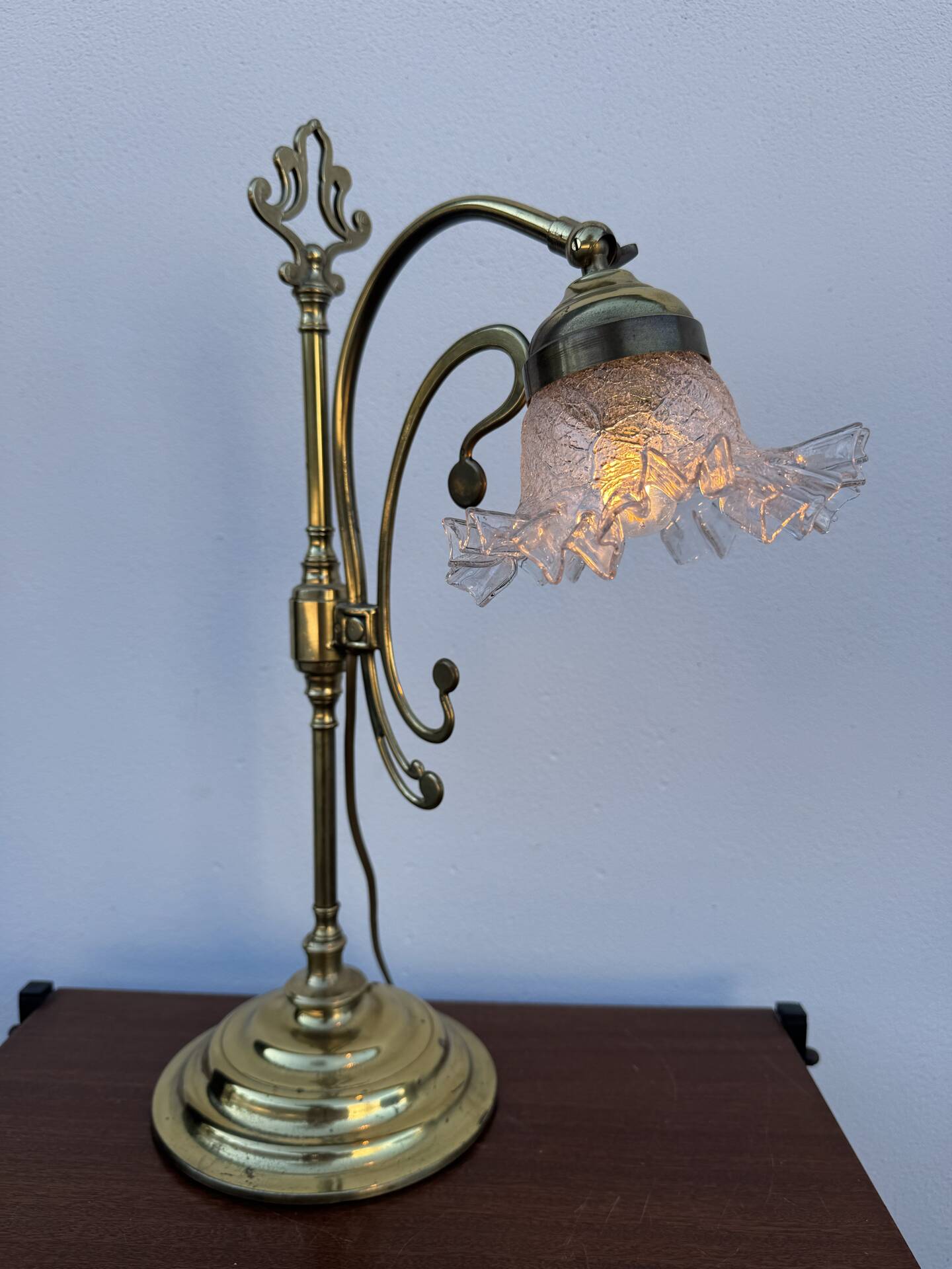 Swan neck brass lamp Art Nouveau
