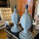 Pair of decorative sheet metal lamps