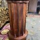 Bedside table in flamed mahogany and white marble