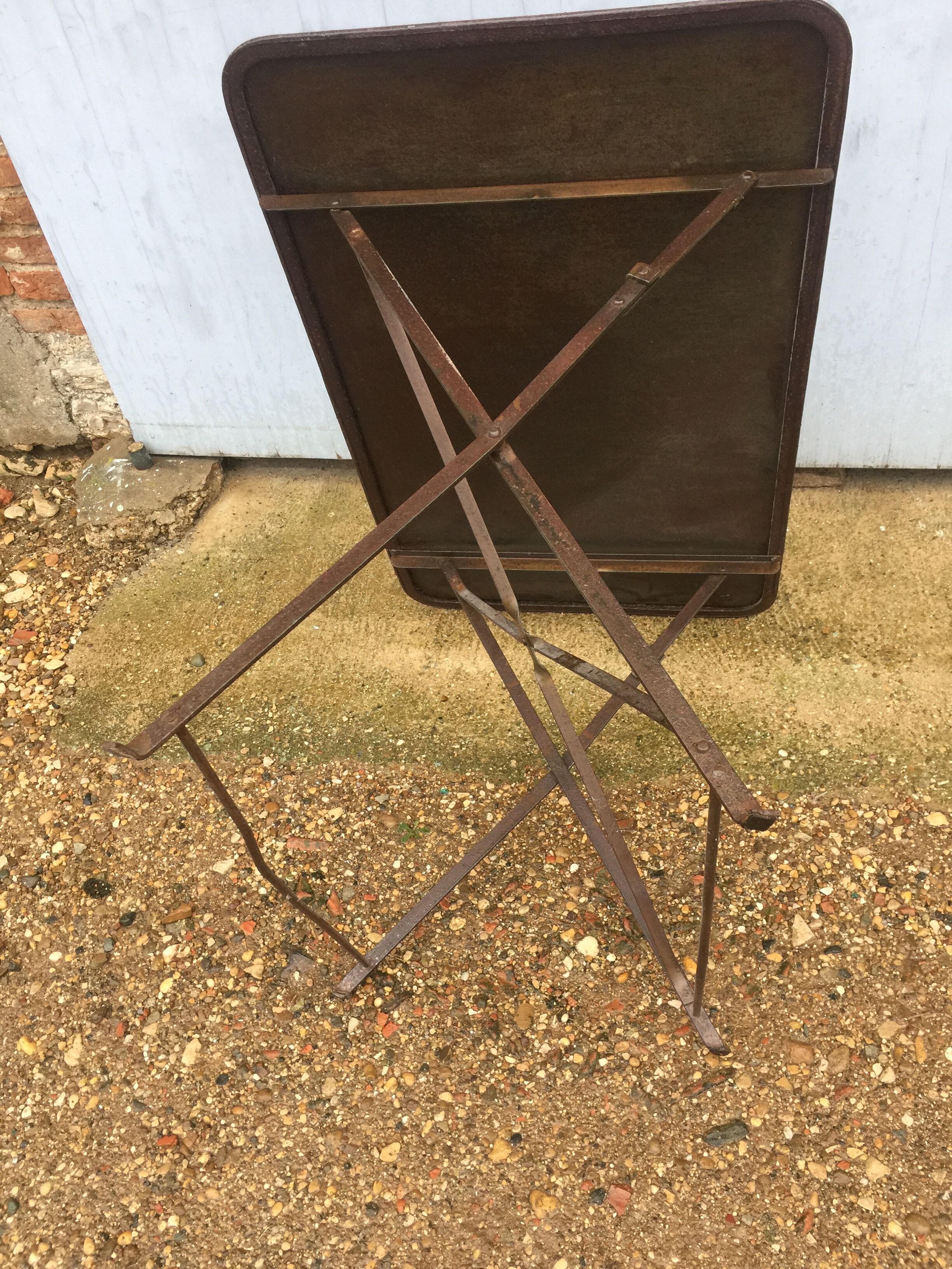 Folding iron garden table