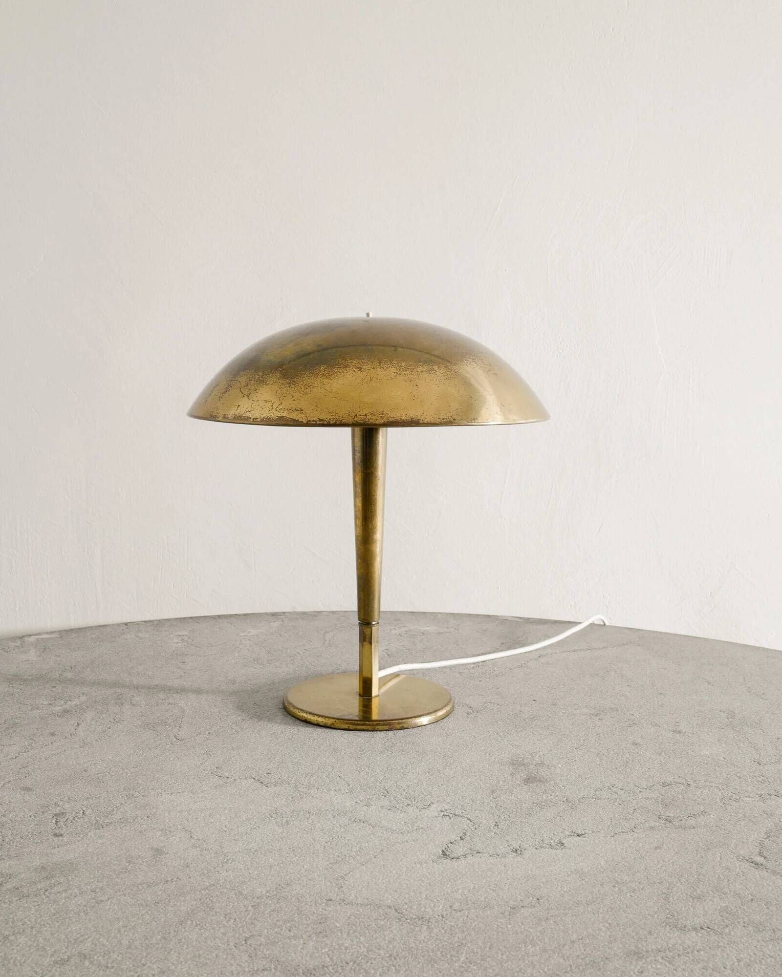 Vintage Finnish "5061" Brass Table Lamp by Paavo Tynell for Taito, 1940s