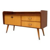 Vintage low sideboard hallway cabinet with flap and 2 drawers