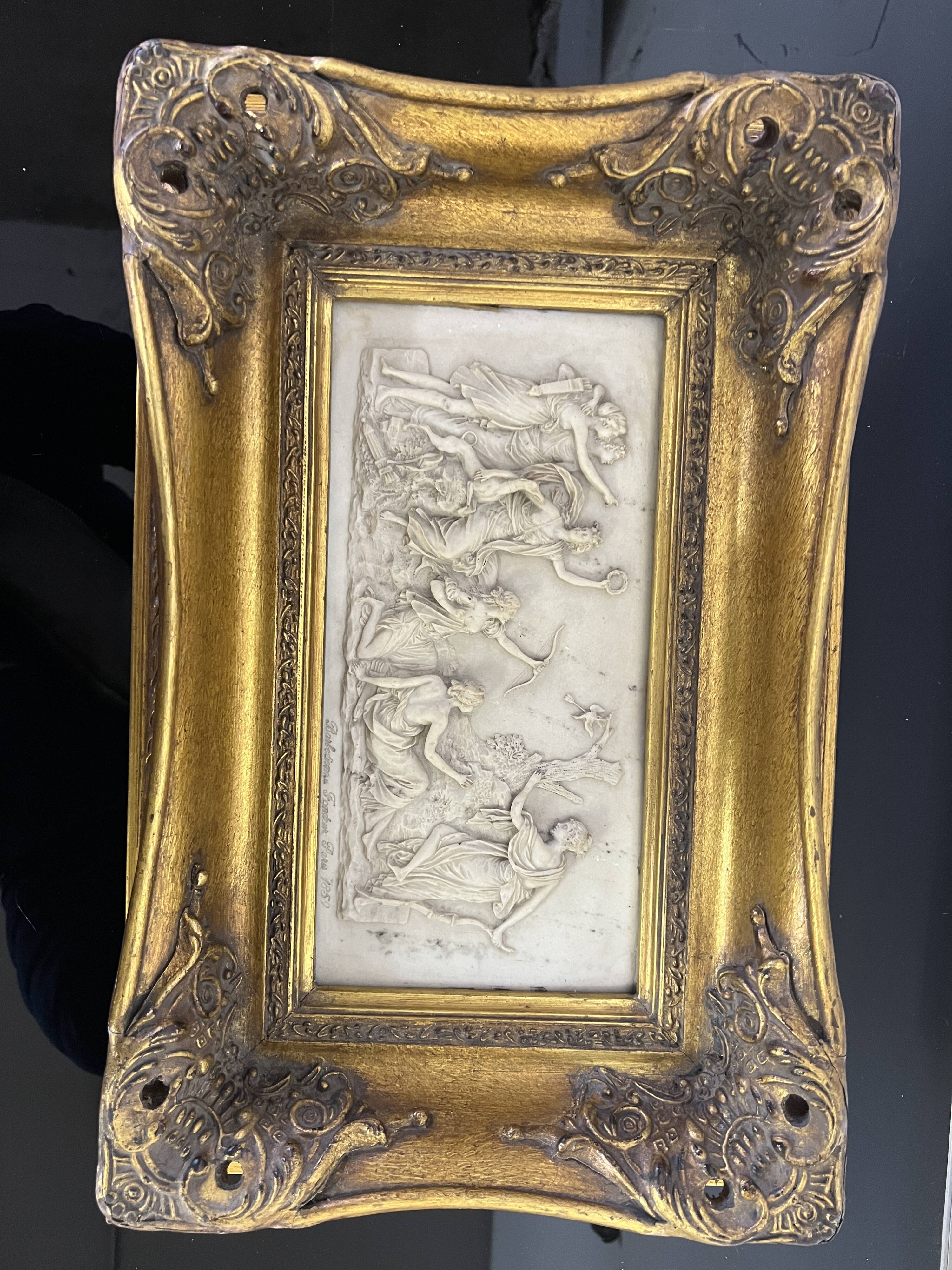 Marble bas-relief, Barbedienne Fondeur, Paris 1859