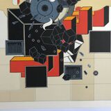 Lithographie d'Alain Le Yaouanc, le feu, 1978