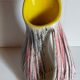 Free-form ceramic vase by R. Dupanier with abstract decoration from the 50s
