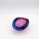Pocket Glass Murano Flavio Poli Sommerso Fuchsia Blue 17cm