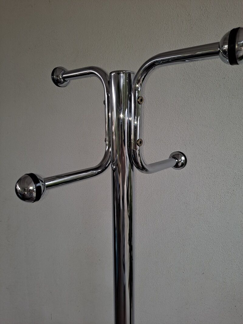 Mid Century Italian Modernist Chrome Coat Stand