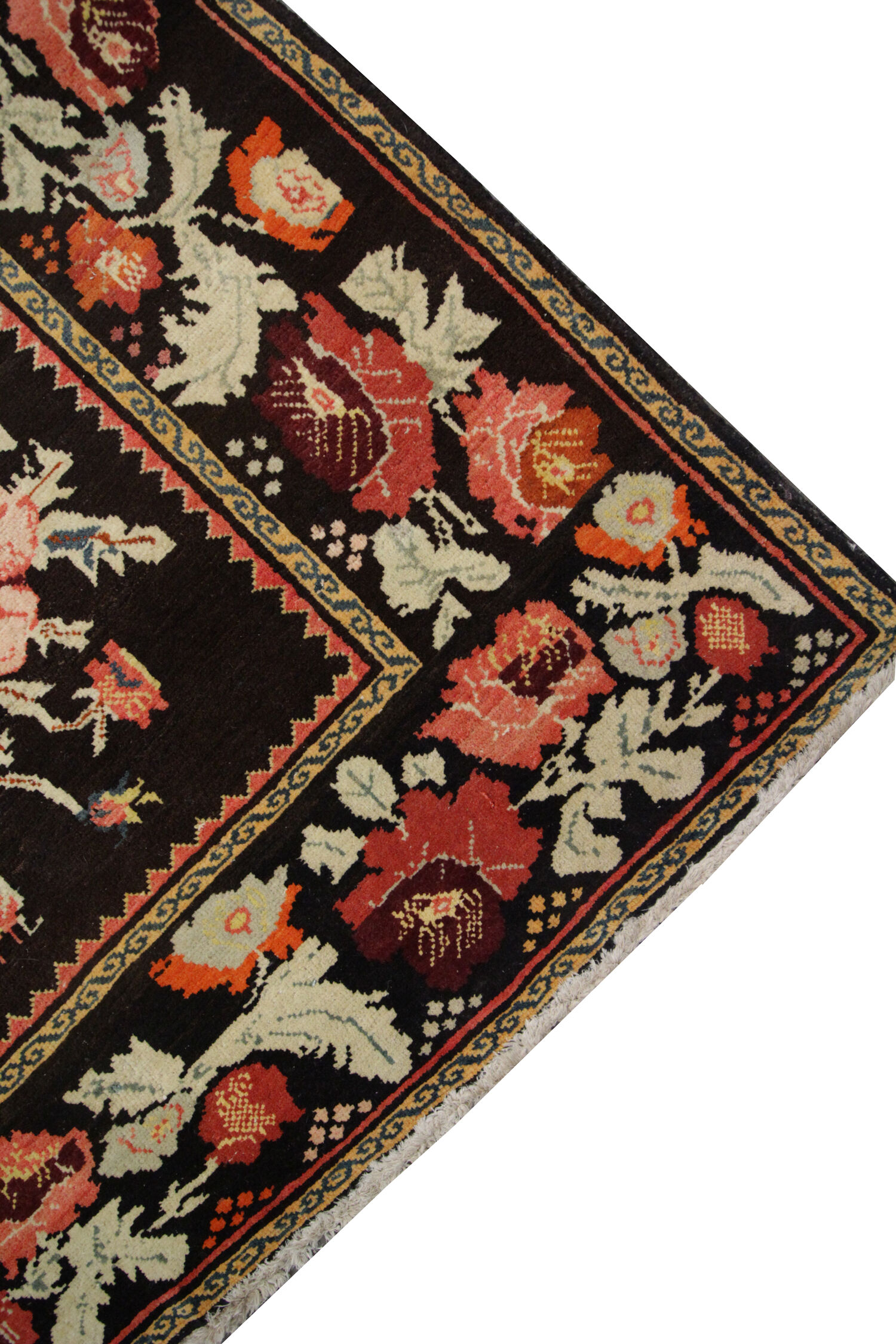 Handwoven caucasian karabakh rug, oriental wool floral carpet- 120x260cm