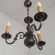 Italian Vintage Silver Brushed Metal 3 Light Flemish Style Chandelier