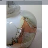 Italian vase Stelvia Empoli in amber marbled glass, 1960s.