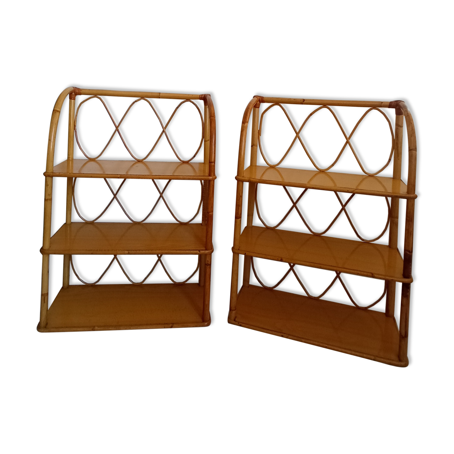 Set of bamboo shelves