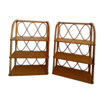 Set of bamboo shelves
