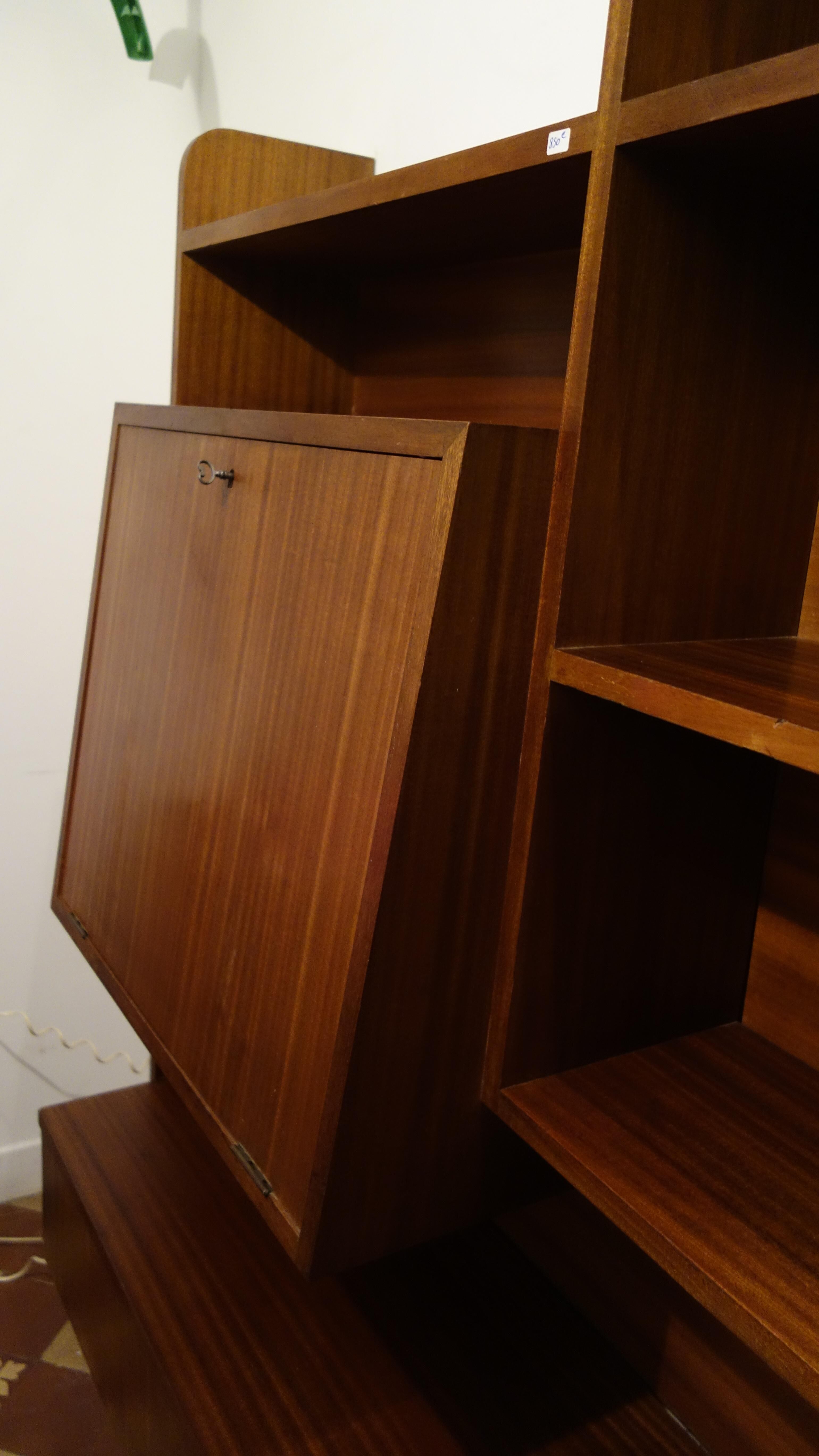 Wall Secretary, office, library.1960 teak