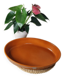 Oval terracotta dish
