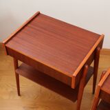 Pair of Scandinavian teak bedside tables, Carlström