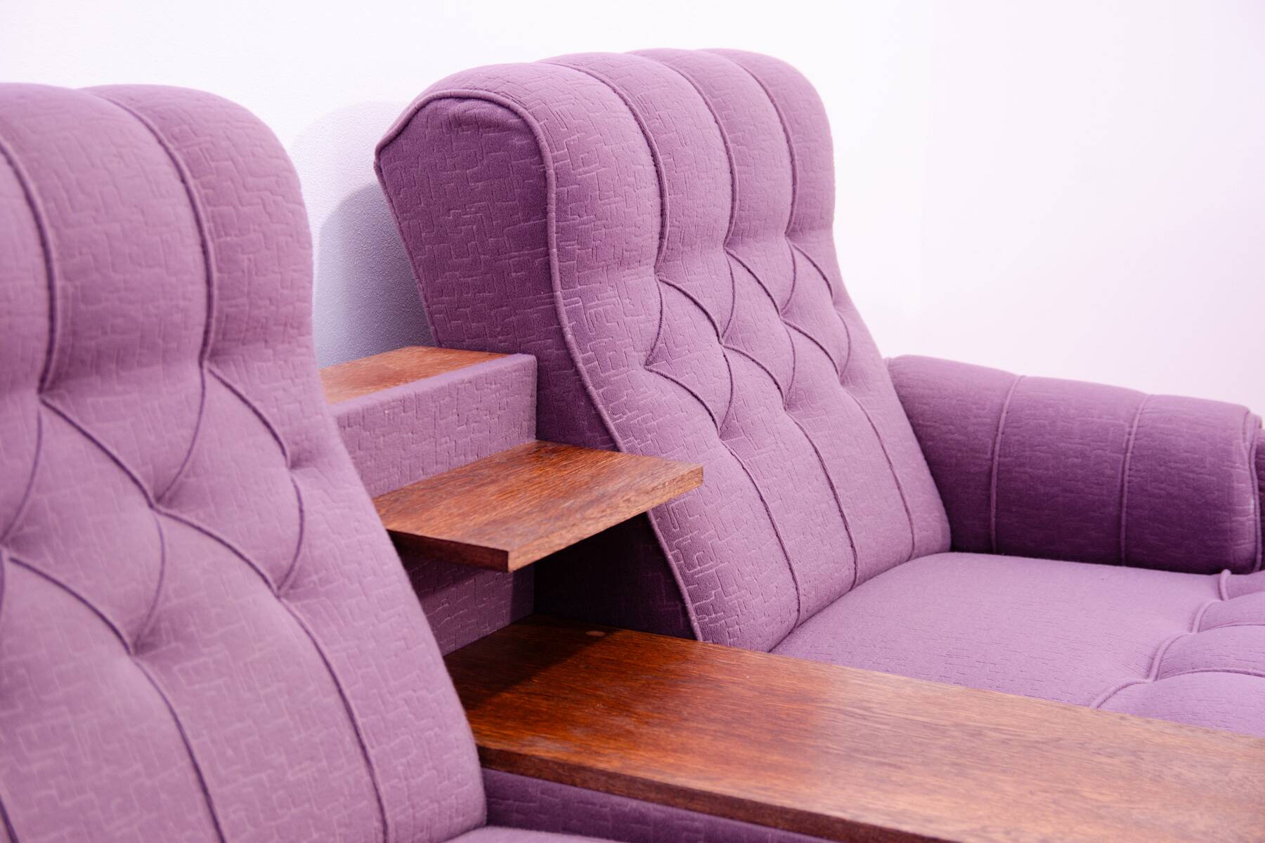 Ensemble de salon vintage bloc de l'Est, Tchécoslovaquie, 1980