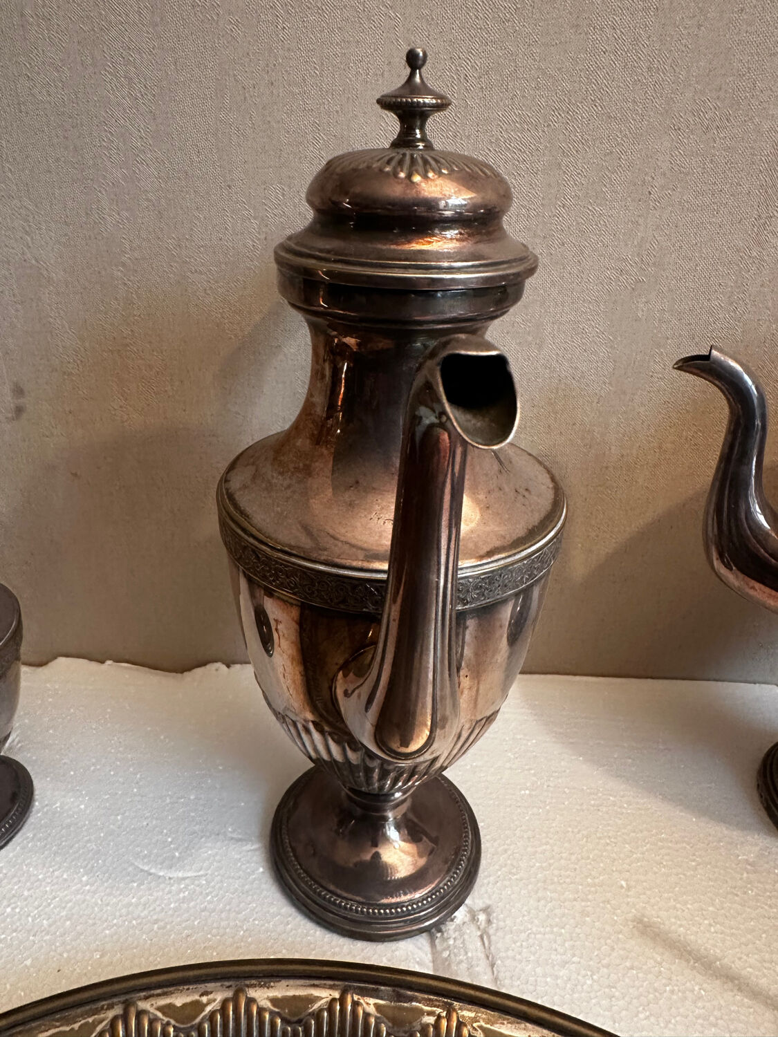 WMF antique silver-plated tea and coffee service AS Alpacca + tray – deb