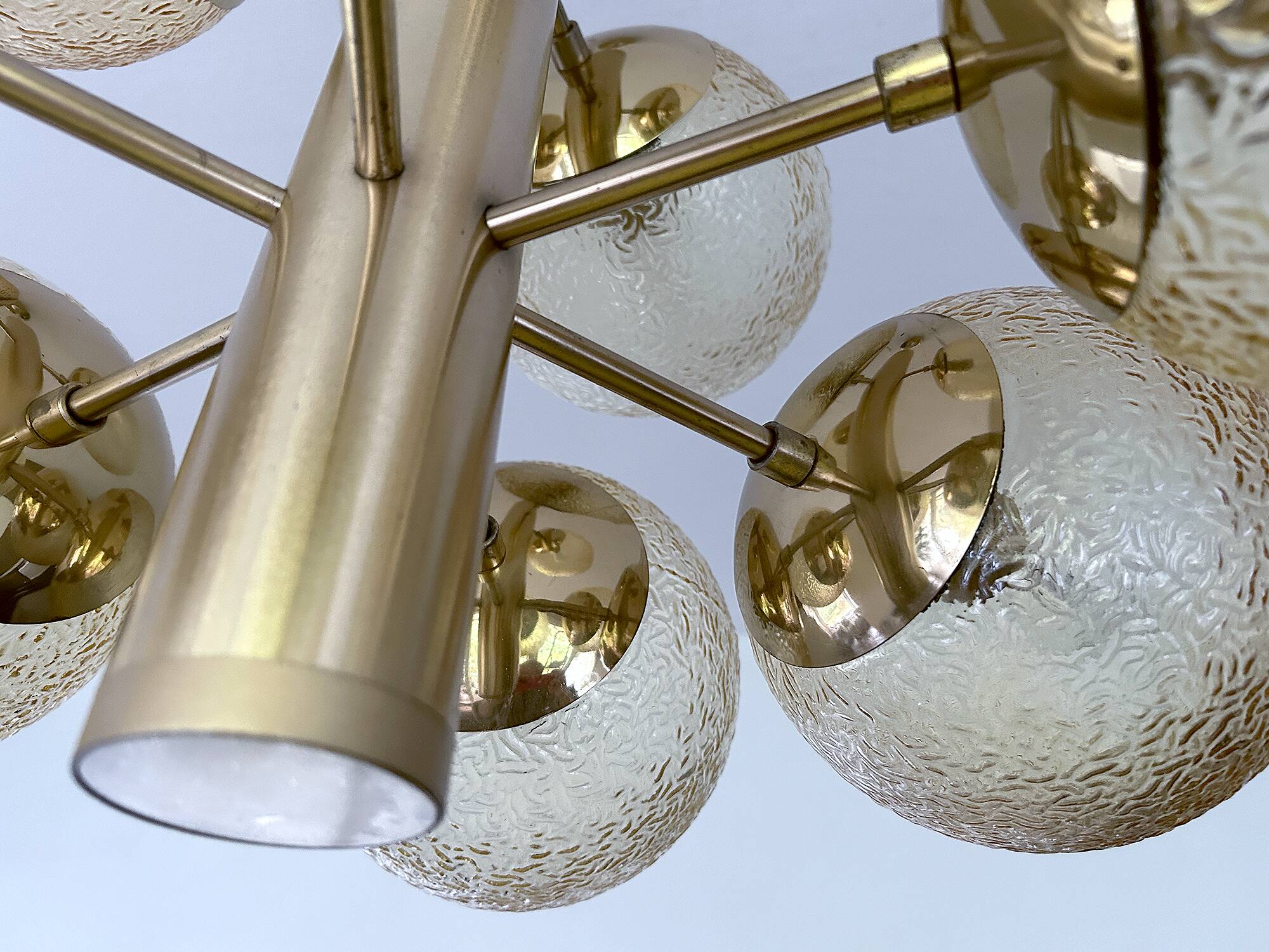 Large Vintage Bubble Glass Pendant Light