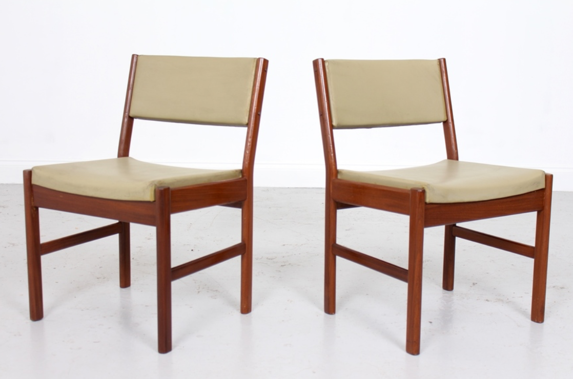 Vintage teak lounge chairs, Denmark, by MCM