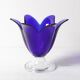 Cobalt Blue Vintage Glass Vase / Mid-century Tulip Flower Vase. Portugal