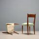 Chaises vintage en hêtre peint, tissu, design, Italie, années 1940-50