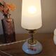 upcycled table lamp | white glass, vintage charm