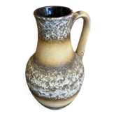 Vintage Brown Beige Ceramic Vase West Germany 1960s