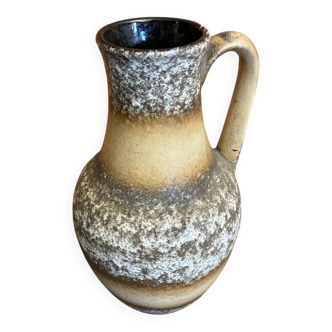Vintage Brown Beige Ceramic Vase West Germany 1960s