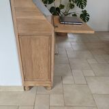 Vintage raw oak secretary