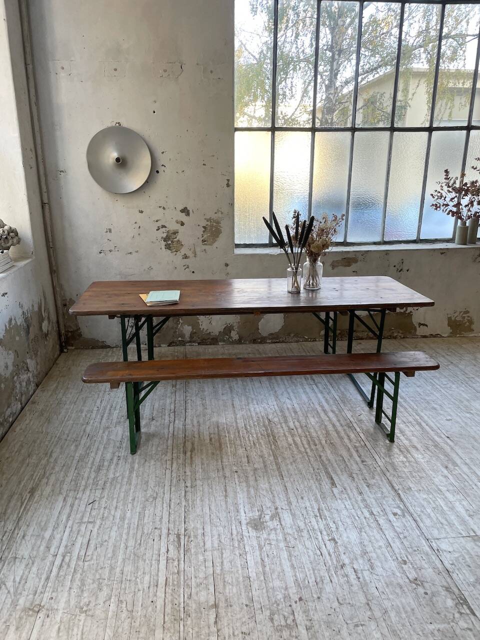 Guinguette table and its 2 benches