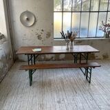 Guinguette table and its 2 benches