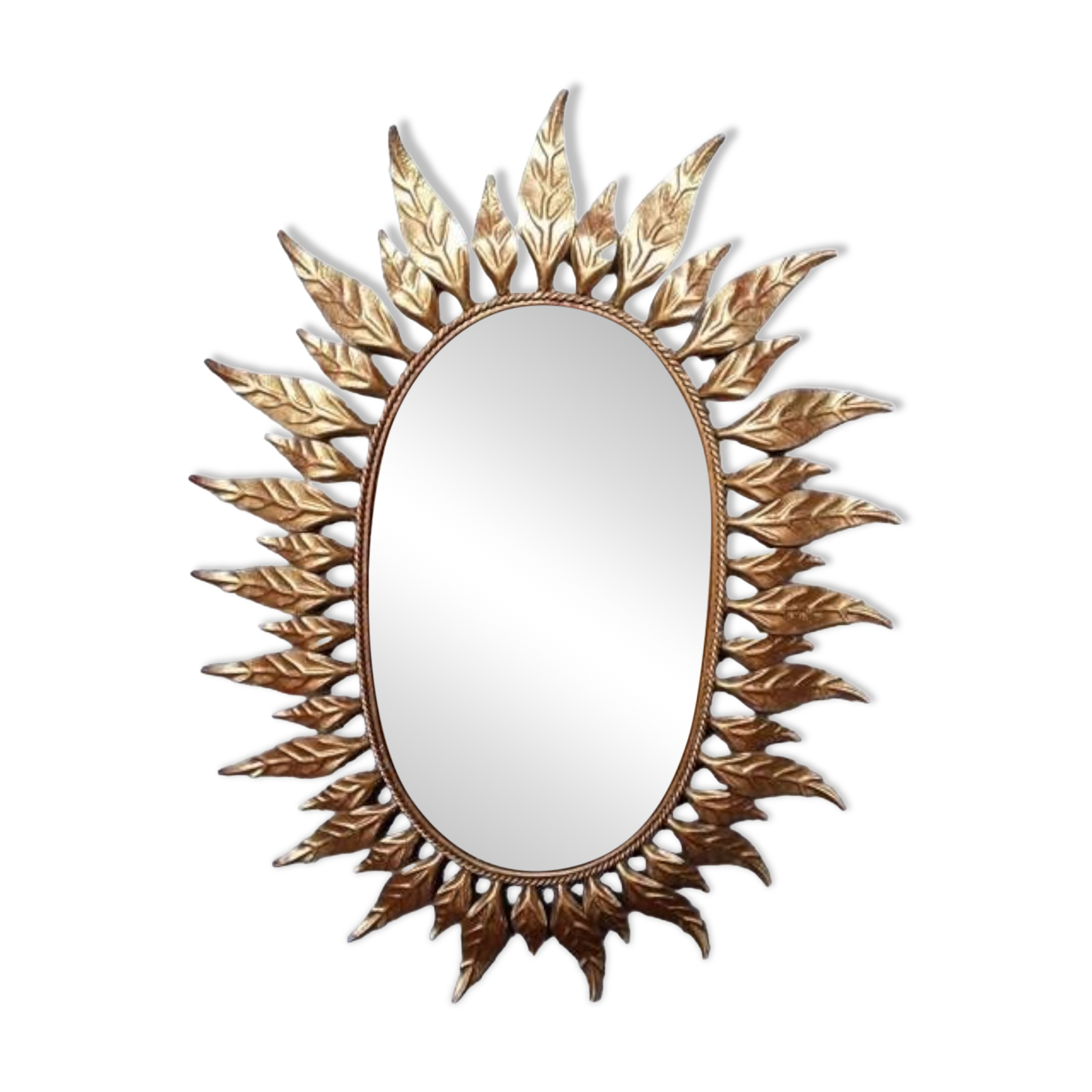 Sun mirror 75 cm gold metal period 1950