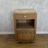 Art Deco bedside table in solid oak