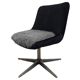 Mid-century redesigned swivel chair in velvet and faux fur.