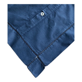 Taie d'oreiller ancienne en coton bleu nocturne