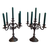 pair of 5 branch candlesticks