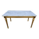 Table basse style Louis XVI en marbre et bois doré