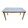 Table basse style Louis XVI en marbre et bois doré
