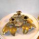 Bronze candle holder with three flowers design 60s - 70s