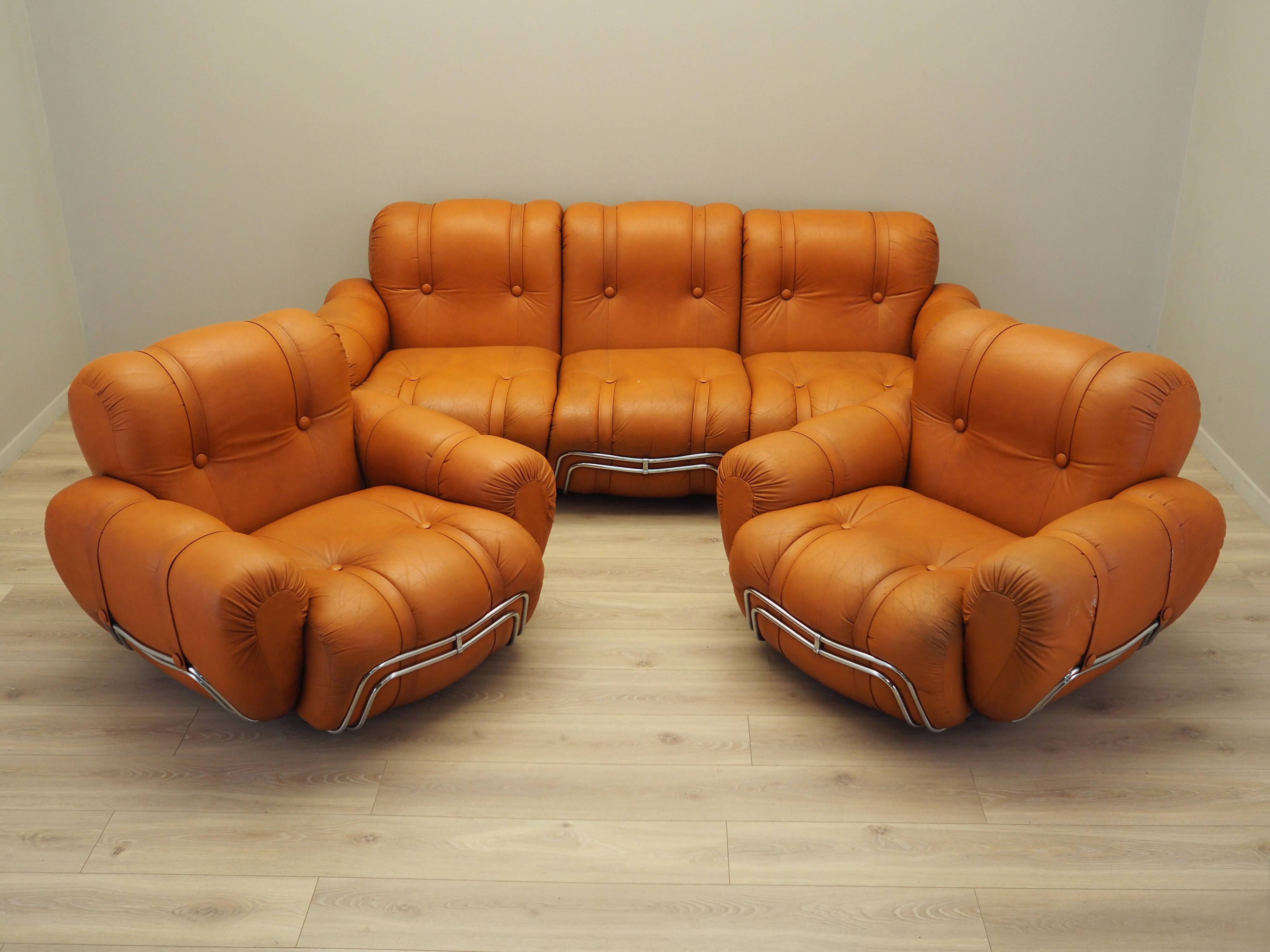 Orange sofa, Space Age design, 1960s, production: Italy