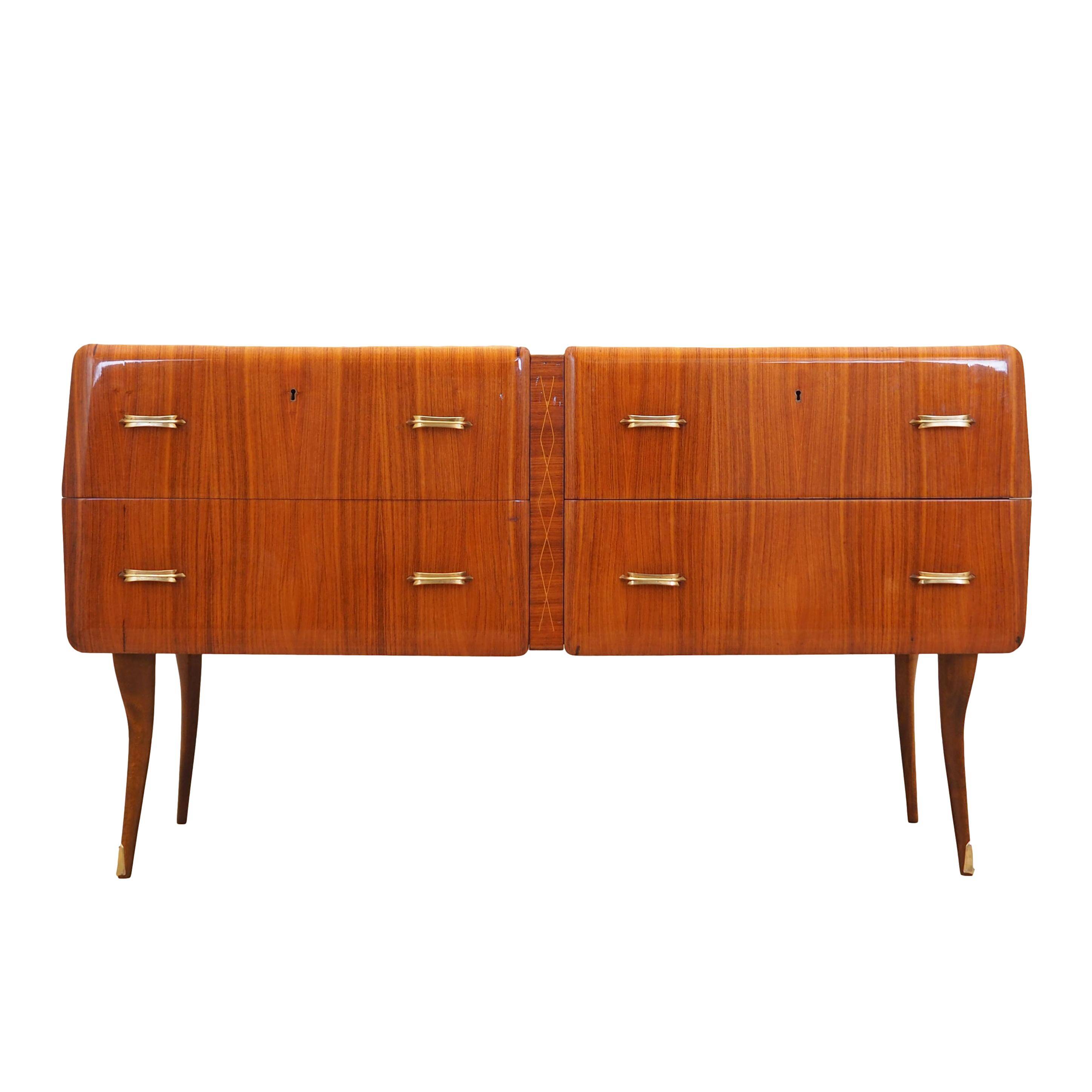 Mahogany chest of drawers, Italian design, 1960s, production: Italy